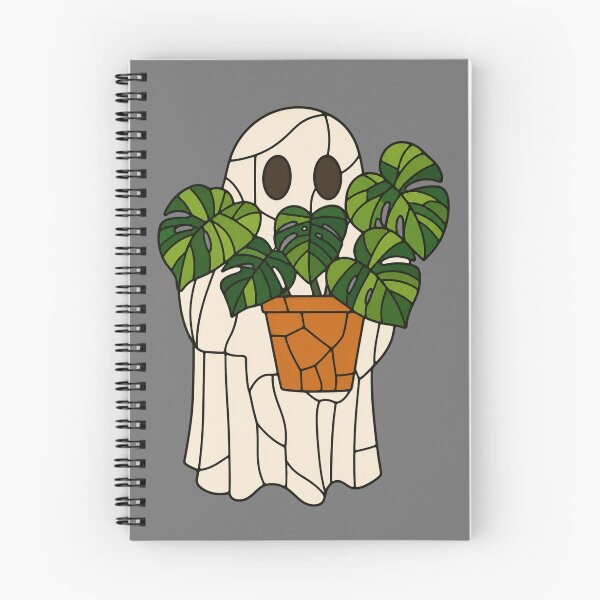 Item preview, Stained Glass Ghost with Monstera Plant - Retro Cute Halloween designed and sold by SimplyJasper.