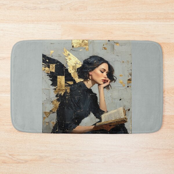 Item preview, Elegant Dark Angel Reading Book Gold Leaf Portrait designed and sold by colorful-white.