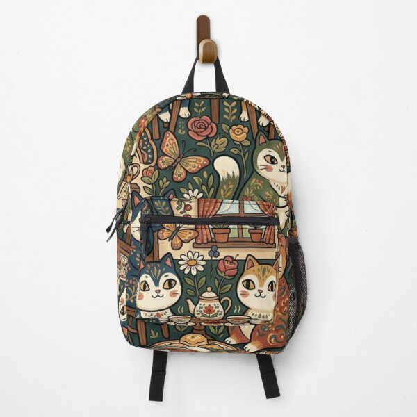 Item preview, Cute Cats Tea Party Vintage Pattern designed and sold by Iampoji.