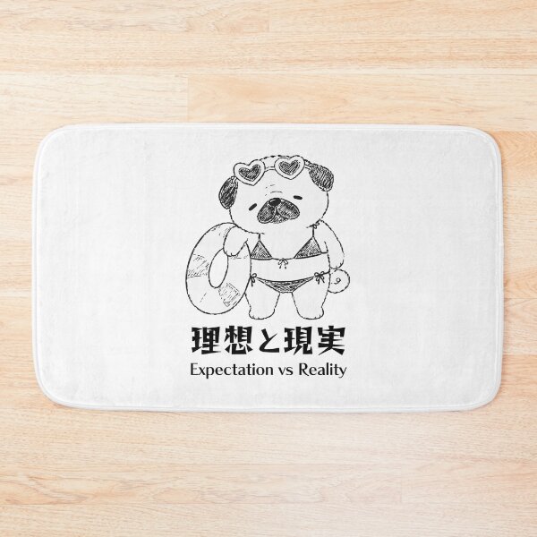 Item preview, 理想と現実 Expectation vs Reality — Bear Bikini Kawaii Japanese Illustration designed and sold by medicalkinoko.