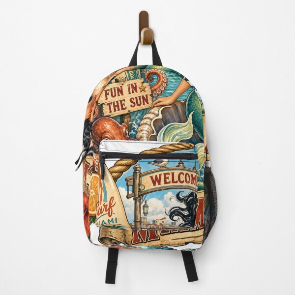 Item preview, Vintage Miami Mermaid Beach Collage designed and sold by castillomiami.