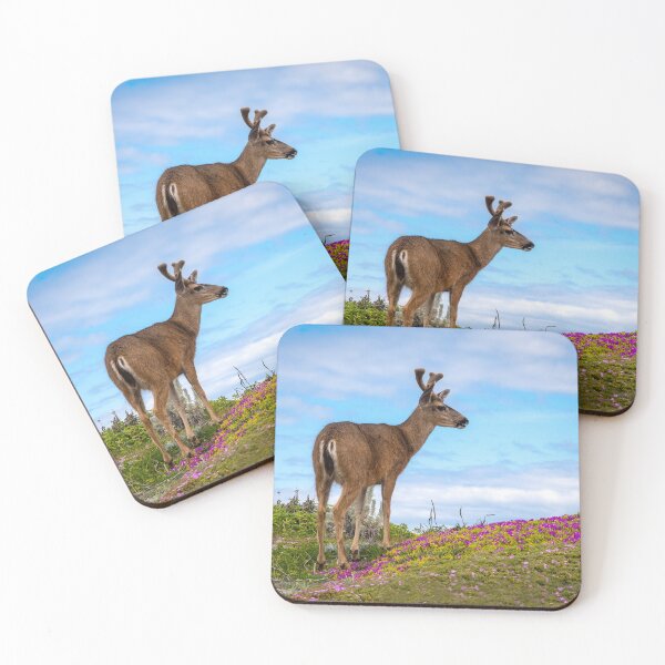 Item preview, Young Deer in Wildflowers | Peaceful Wildlife Nature Photography designed and sold by TheHikersEye.