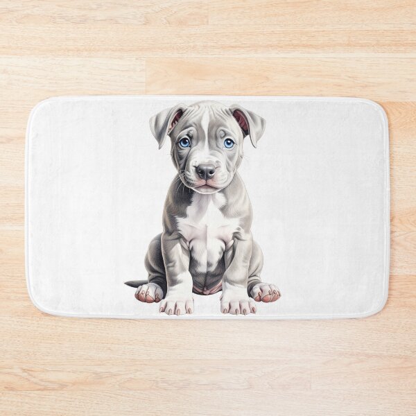 Item preview, Sweet Blue-Eyed Pit Bull Puppy Illustration designed and sold by SabraDD.