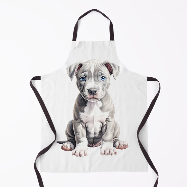 Item preview, Sweet Blue-Eyed Pit Bull Puppy Illustration designed and sold by SabraDD.