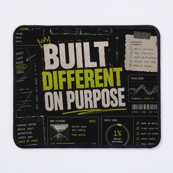 Item preview, Built Different on Purpose | Motivational Grindset Typography Poster | Self Improvement Wall Art designed and sold by NBT-NOVA.