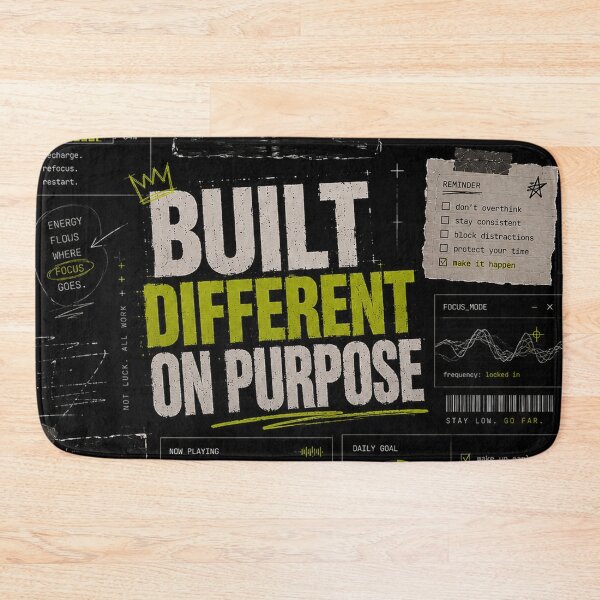 Item preview, Built Different on Purpose | Motivational Grindset Typography Poster | Self Improvement Wall Art designed and sold by NBT-NOVA.