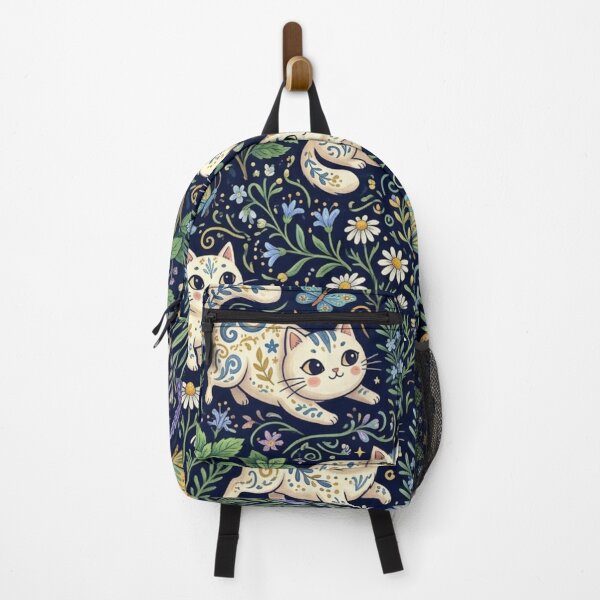 Item preview, Cute Cats in Floral Garden Pattern designed and sold by Iampoji.
