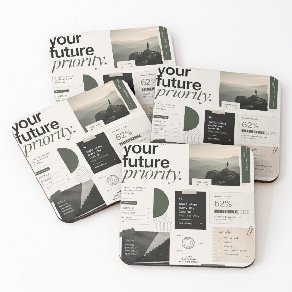Item preview, Be Your Future Priority – Motivational Self-Improvement Aesthetic Collage designed and sold by NBT-NOVA.