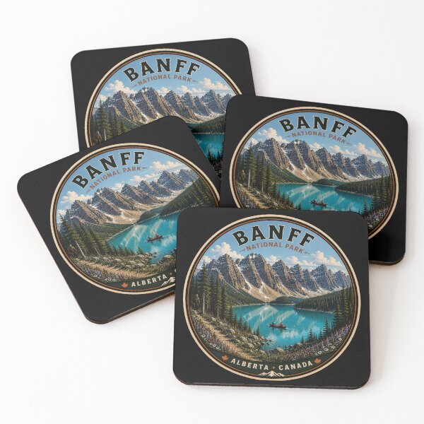 Item preview, Moraine Lake Banff National Park Sticker | Alberta Canada Wilderness Badge designed and sold by Swanny's Custom T-shirt and Gift Designs.