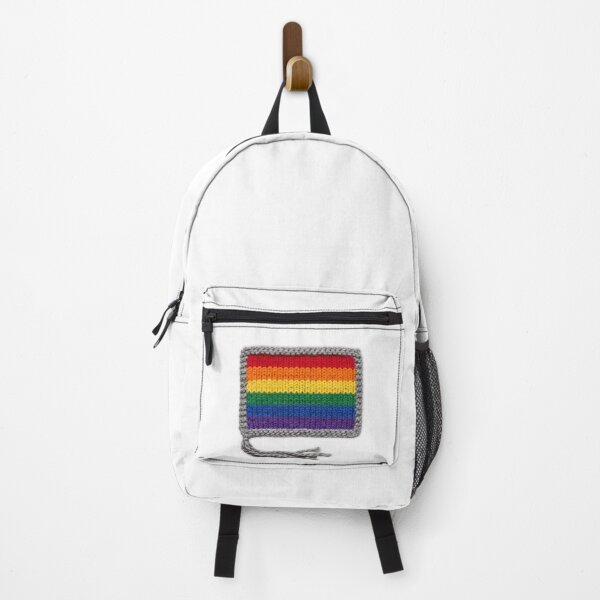 Item preview, Knitted Rainbow Pride Flag Knitting Square designed and sold by TackyTime.