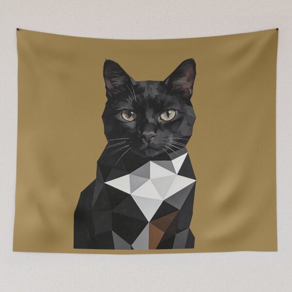 Item preview, Minimalist Black Cat Crystal Art designed and sold by KiraChie.