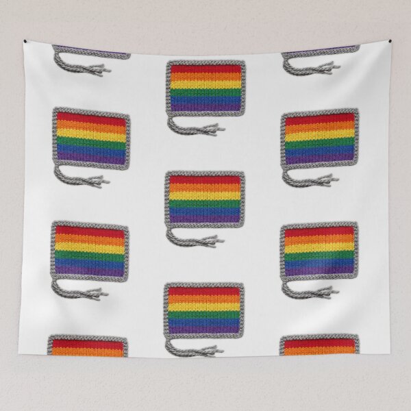 Item preview, Knitted Rainbow Pride Flag Knitting Square designed and sold by TackyTime.
