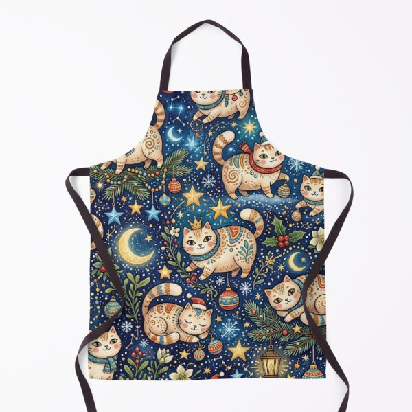 Item preview, Festive Cats in Starry Winter Night designed and sold by Iampoji.