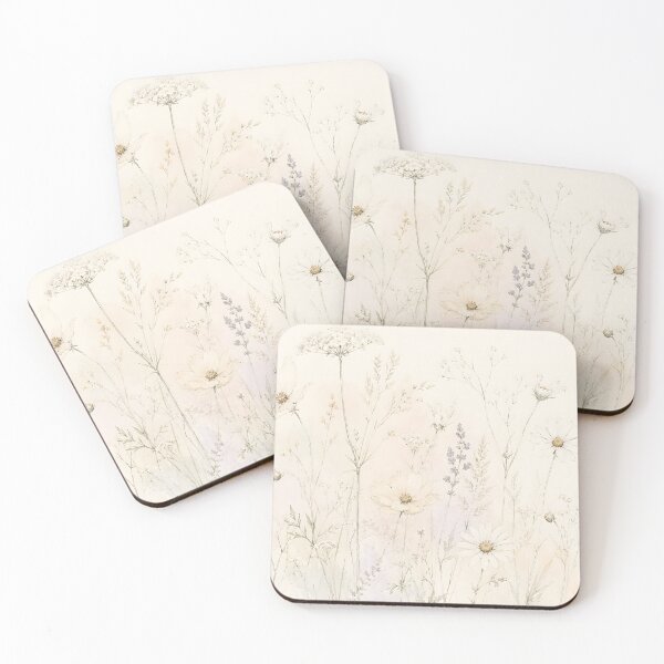 Item preview, Delicate Watercolor Wildflower Meadow Aesthetic Cream Floral designed and sold by ChubbyGoong.