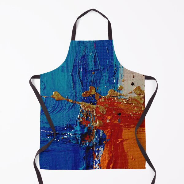 Item preview, Cerulean & Burnt Orange Abstract | Metallic Gold Impasto Painting designed and sold by LuxuryApparels.