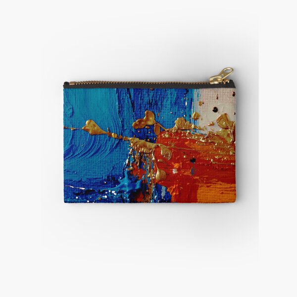 Item preview, Cerulean & Burnt Orange Abstract | Metallic Gold Impasto Painting designed and sold by LuxuryApparels.