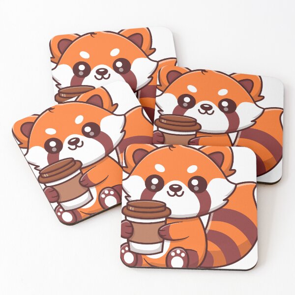 Item preview, Cute Red Panda Drink Coffee designed and sold by BantulArt.