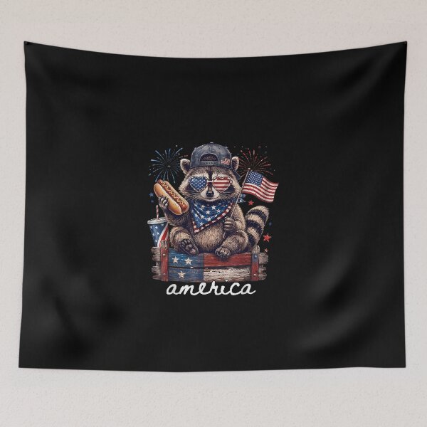 Item preview, American Funny Patriotic Raccoon 250 Years 4th of July  designed and sold by MatherFisher.