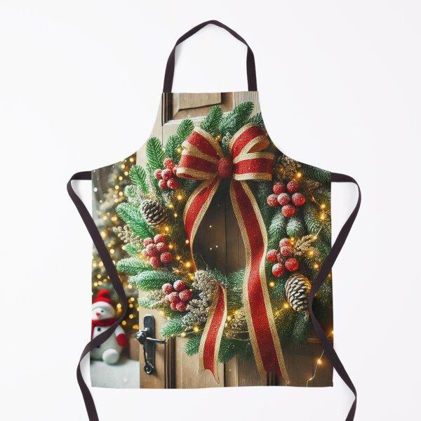 Item preview, Festive Christmas Wreath with Red Bow & Snow - Holiday Art Print designed and sold by Pioneer Spirit Market.