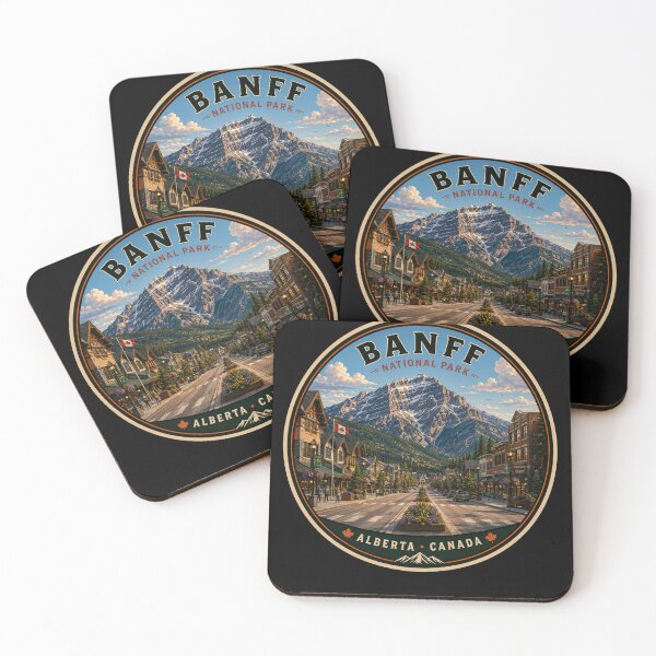 Item preview, Banff National Park Badge | Banff Avenue & Cascade Mountain | Alberta Canada designed and sold by Swanny's Custom T-shirt and Gift Designs.