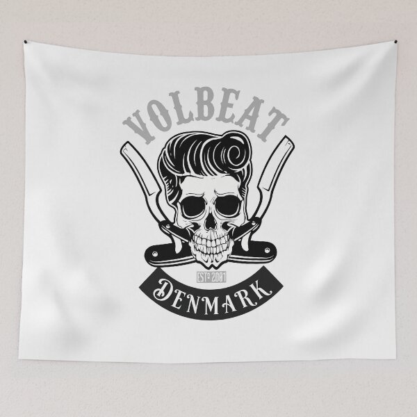 Item preview, Distressed Skull Barber Rock Emblem Graphic designed and sold by myfiOriginals.