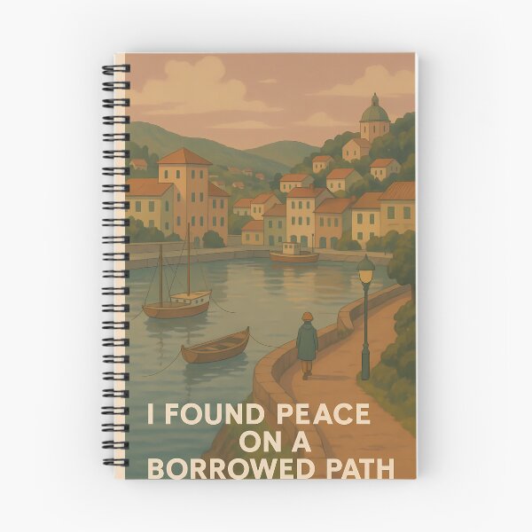 Item preview, I Found Peace on a Borrowed Path | Modern Minimal Typography Wall Art | Inspirational Affirmation Quote Print | Reflective Journey Contemporary Decor designed and sold by PaintedPixels01.