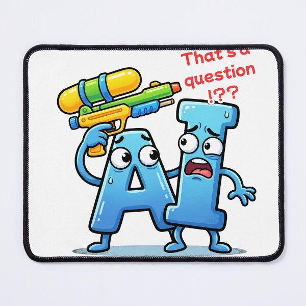 Item preview, Funny AI Question Water Gun Fight Cartoon designed and sold by rich-moda.