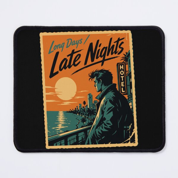 Item preview, Long Days Late Nights Retro Vintage Motel Graphic designed and sold by wmhtees.