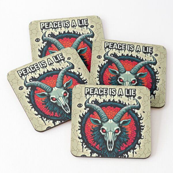 Item preview, Peace Is a Lie Occult Goat Skull Dark Fantasy designed and sold by Neer arts.