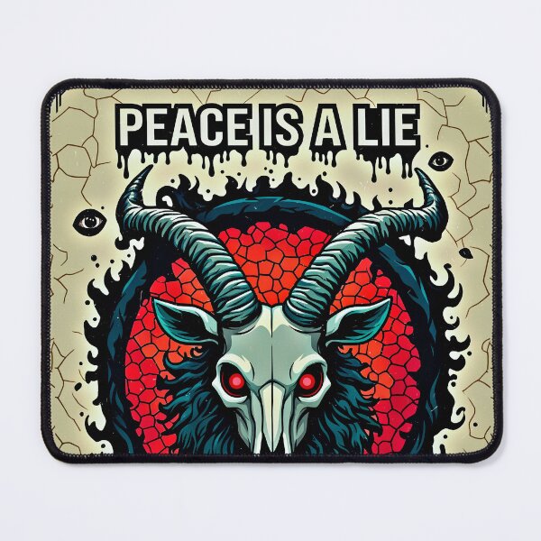 Item preview, Peace Is a Lie Occult Goat Skull Dark Fantasy designed and sold by Neer arts.