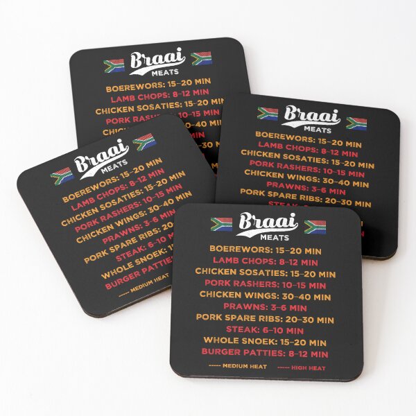 Item preview, South African Braai Meat Cooking Times Chart designed and sold by d247.