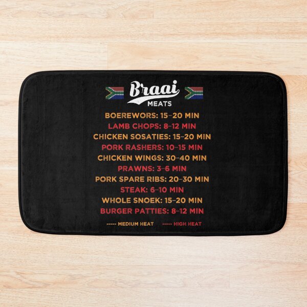 Item preview, South African Braai Meat Cooking Times Chart designed and sold by d247.
