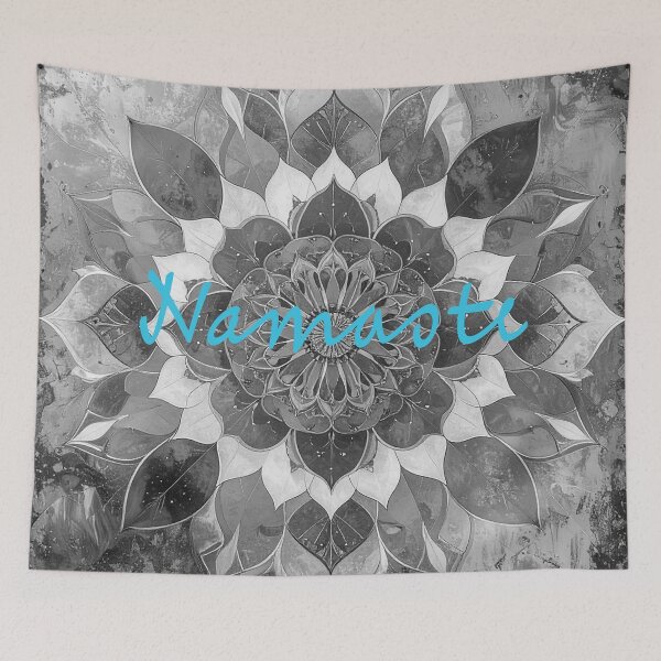 Item preview, Botanical Mandala (script turquoise) designed and sold by WeaveSphere.