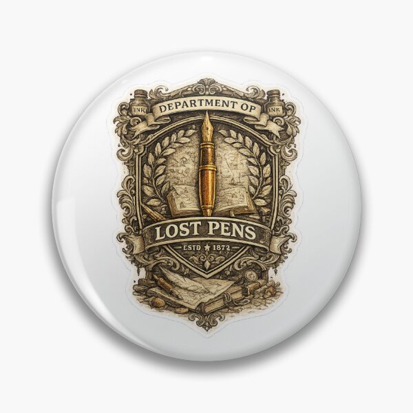 Item preview, Department of Lost Pens | Vintage Writer Society Emblem | Fountain Pen Lover & Dark Academia Design designed and sold by MrDev.