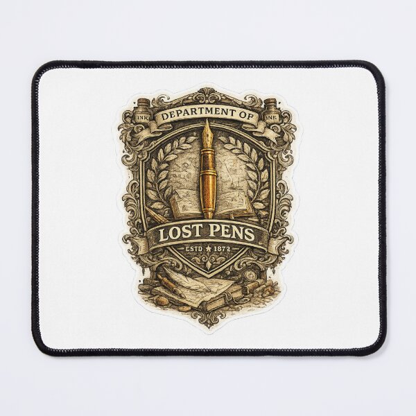 Item preview, Department of Lost Pens | Vintage Writer Society Emblem | Fountain Pen Lover & Dark Academia Design designed and sold by MrDev.