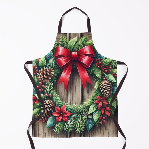 Item preview, Classic Watercolor Christmas Wreath with Red Bow & Poinsettias designed and sold by Pioneer Spirit Market.