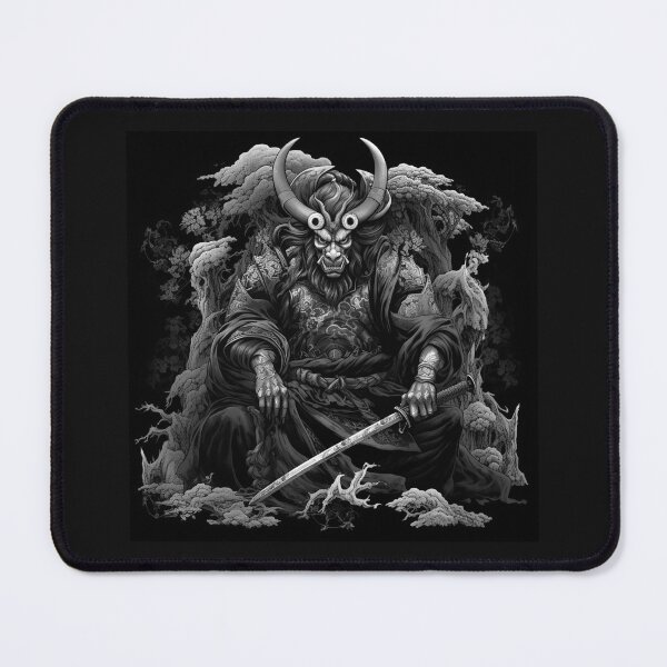 Item preview, Black and White Oni Samurai Demon Warrior Art designed and sold by inkoutninja.