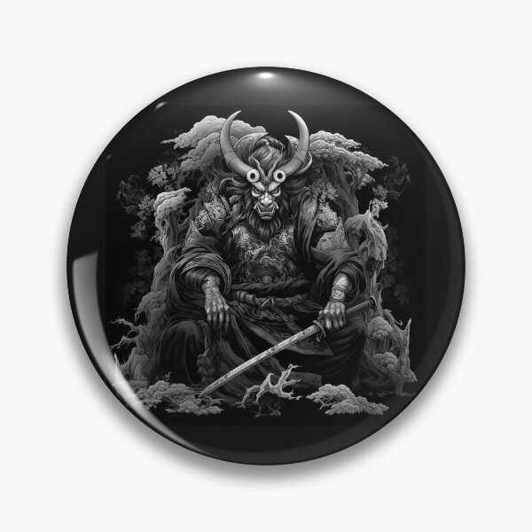 Item preview, Black and White Oni Samurai Demon Warrior Art designed and sold by inkoutninja.
