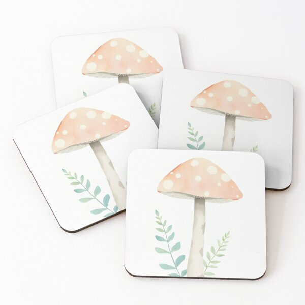Item preview, Minimalist Watercolor Peach Mushroom Botanical Art designed and sold by Jade Ado.