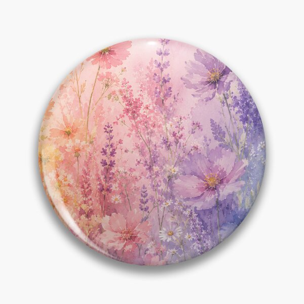 Item preview, Pastel Rainbow Wildflower Meadow Watercolor Gradient Floral designed and sold by ChubbyGoong.