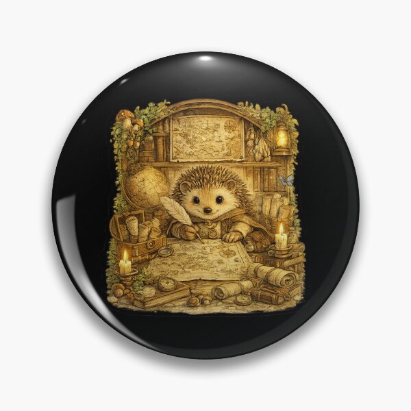 Item preview, Hedgehog Cartographer | Cozy Fantasy Mapmaker Sticker | Adventure Woodland Explorer Art designed and sold by MrDev.