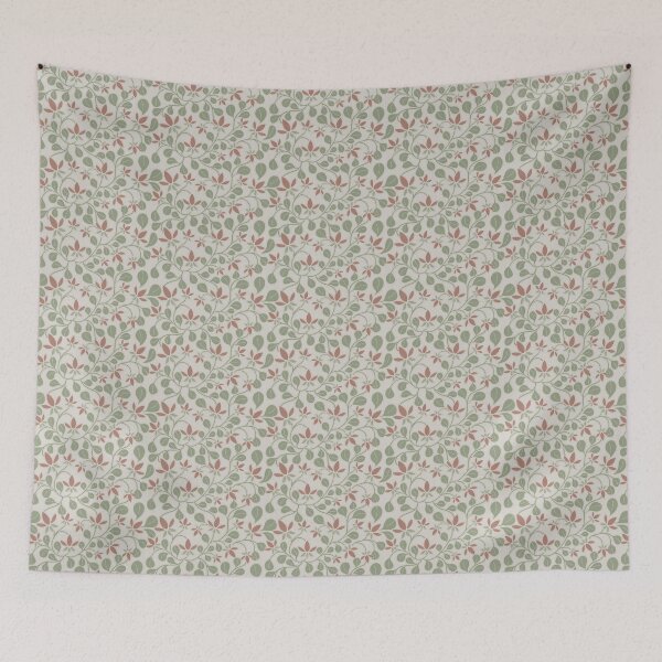 Item preview, Botanical Vine Floral Pattern Terracotta Sage Dotted Outline designed and sold by DColourMuse.