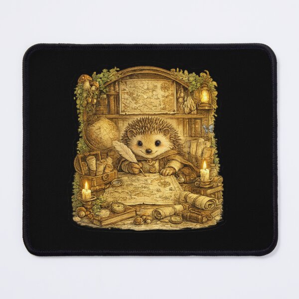 Item preview, Hedgehog Cartographer | Cozy Fantasy Mapmaker Sticker | Adventure Woodland Explorer Art designed and sold by MrDev.
