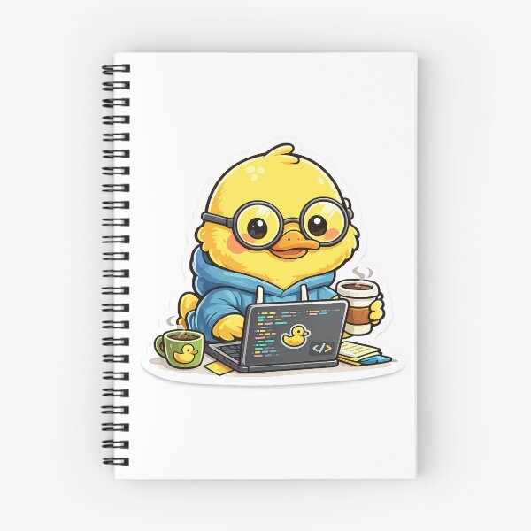 Item preview, Pegatina de pato programador adorable designed and sold by NexusPixels.