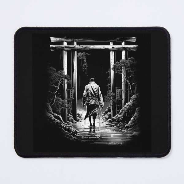 Item preview, Black and White Samurai Torii Gate Art designed and sold by inkoutninja.