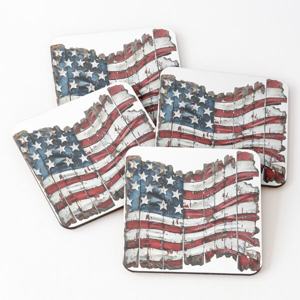 Item preview, Rustic USA Flag Distressed Wood and Metal Aesthetic designed and sold by NotasCreativa.