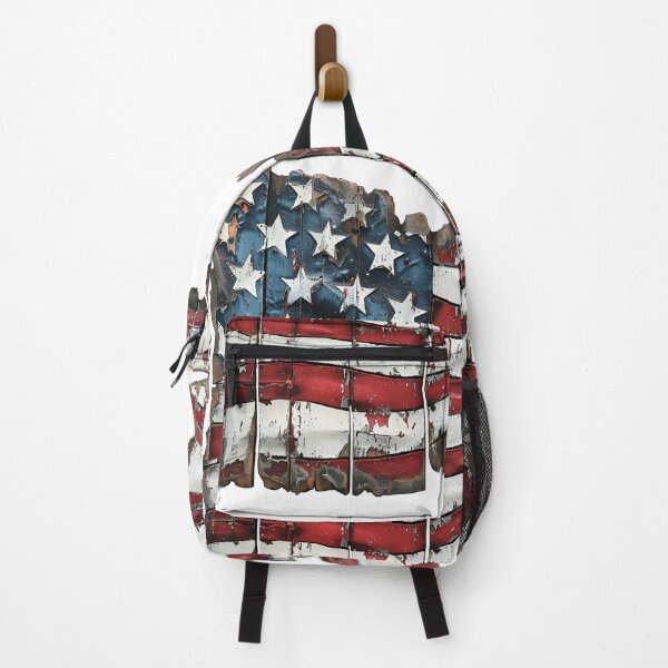 Item preview, Rustic USA Flag Distressed Wood and Metal Aesthetic designed and sold by NotasCreativa.
