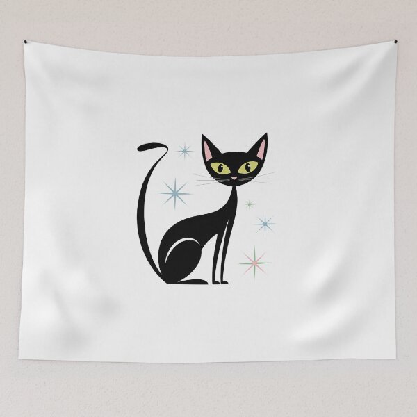 Item preview, Kitschy Cat Mid Century Modern designed and sold by sailorjessiArt.