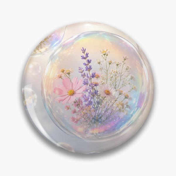 Item preview, Whimsical Flower Filled Soap Bubbles Iridescent Pastel Floral Fantasy designed and sold by ChubbyGoong.
