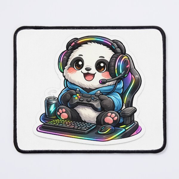 Item preview, Cute Gamer Panda RGB Sticker designed and sold by NexusPixels.
